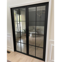 Puerta Francesa de Hierro, Diseño Clásico Directo de Fábrica, Insonorizada, con Doble Vidrio, Puerta Exterior para Patio
