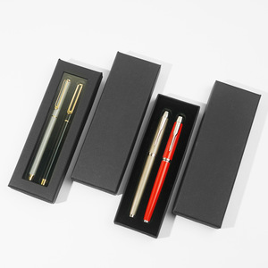 Customizable <b>Pen</b> Case 175x60x22mm Black <b>Windowed</b> Double Box Digital Printing Corporate Gift Set - Product Image 3