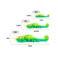 Vashine Figurine d'animal biomimétique imprimée en 3D, flexible, anti-stress, en forme de caméléon, triceratops ou lézard, jouet sensoriel, décoration de bureau, cadeau
