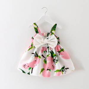 Vestito da Principessa per Bambine con Spalline in Velluto a Coste, Design Stampato con Limoni, Stile Coreano per Commercio Estero AliExpress - Product Image 1