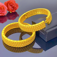 Ensemble de bracelets en filigrane plaqué or 24 carats, bracelets articulés ajourés, bijoux ethniques de mariée pour mariage, banquet, fête, cadeau de vacances