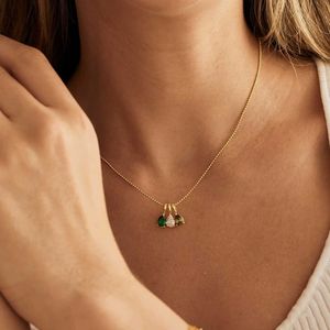 Collar con Colgante de Piedra Natalicia Personalizado, Hipoalergénico, con Certificación CE y RoHS, Diseño de Lágrima, Chapado en Oro de 18k, Joyería Fina para Mujer - Product Image 3