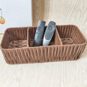 Hình chữ nhật thân thiện với môi hiện đại trang trí nội thất PP <span class=keywords><strong>wicker</strong></span> dệt nhựa phòng tắm thực phẩm lưu trữ giỏ - Product Image 4