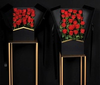 Boîte d'emballage de fleurs couverture rigide impression personnalisée logo papier cadeau rose boîte à fleurs Saint Valentin