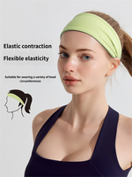 Bandeau de yoga-Bandeau de sport élastique pour cheveux Bandeau de fitness-Bandeau de course Bandeau de couleur unie anti-dérapant