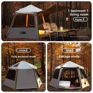 Tente <span class=keywords><strong>gonflable</strong></span> hexagonale imperméable à ouverture rapide en tissu Oxford pour le <span class=keywords><strong>camping</strong></span> en plein air quatre saisons, séjours de nuit, portable - Product Image 4