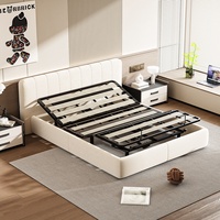 Lit Réglable Zéro Gravité Convertible Extensible Inclinable Pliable avec Rangement Matelas en Mousse Modulaire Cadre Métallique Souple pour Chambre