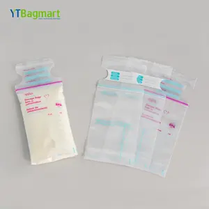 Bpa Free Stand Up Pouch Double Zipper Breastmilk Bag Sterilized Food Grade Ldpe Plastic Breast Milk Storage Bags
