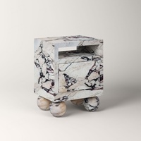 Moderner Luxus Marmor Calacatta Viola Beistell tisch Natural Square Cube Marmor Beistell tisch Nachttisch Beistell tisch für Wohnzimmer