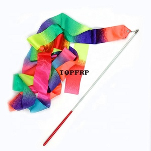 Hot Sale 2m 4m Gradient Color Rhythmic Gymnastics Ribbon Fiberglass Pole Dance Ribbon - Product Image 2