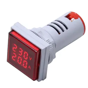 Red Color 3 in 1 LED Digital Display Indicator Lamp AC Voltmeter Ammeter Frequency Light Square Hertz Meter Strong Conductivity