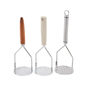 New Commercial Metal Stainless Steel Potato Masher Smooth Surface Manual Mashed Potato Masher With Handle