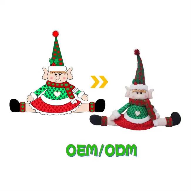 Perfeito serviço pós-venda Natal porta casa ornamento recheado brinquedo Natal decoração suprimentos Algodão Material