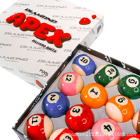 Hot Selling Korean Blue Diamond TV-Ball 57,2mm Harz Langlebige benutzer definierte Pool bälle Billard kugel für 16-teiliges Set