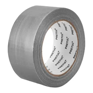 Ruban adhésif industriel Pretul 30m x 48mm, épaisseur 0,16mm, support en tissu de feuille d'aluminium, adhésif en caoutchouc, imperméable, simple face - Product Image 1