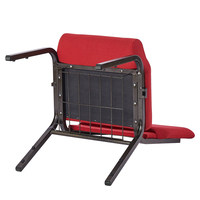 Chaises empilables modernes rembourrées pour hôpital, hôtel, église, auditorium, mobilier de théâtre, cadre en fer rembourré, vente chaude