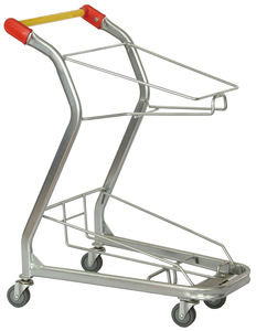 ซูเปอร์มาร์เก็ตร้านขายของชำห่วงโซ่แสง2ชั้นตะกร้าลวดรถเข็นช้อปปิ้ง - Product Image 3