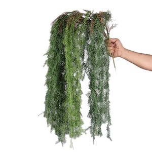 Plantes artificielles suspendues Meng Jie, vert clair, vert foncé, en PVC souple, à fixer au mur, bouquet décoratif, lot unique - Product Image 5