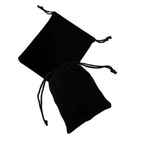 Sacs en velours noir pour bijoux, pochettes à cordon en velours, sacs cadeaux pour bagues, colliers, bracelets, boucles d'oreilles, porte-clés - Product Image 2