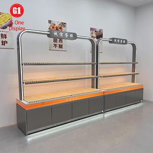 Vitrine de boulangerie en bois écologique personnalisable avec éclairage LED pour la conception d'intérieur de magasin de détail, vitrine de magasin de pain - Product Image 2
