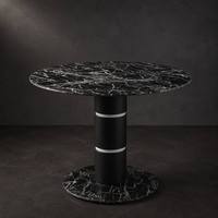 Table à manger moderne de luxe en marbre artificiel noir, écologique, imperméable, pour salons, hôtels, villas, tailles personnalisées disponibles