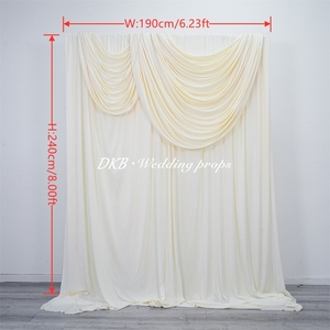 Custom Size Milk <b>Silk</b> Backdrop <b>Curtain</b> for Wedding Ceiling Decorations Stage Backdrops - Product Image 2