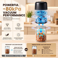 Scelleuse sous vide pour bocaux Mason 2026 améliorée -80 kPa, arrêt automatique à une touche pour bocaux à ouverture large et normale, cadeau d'anniversaire pour elle, maman et grand-mère