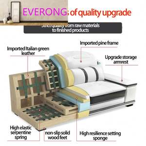 Canapé d'angle multifonctionnel en cuir, design moderne et simple, pour salon, avec fonction massage, facile d'entretien, idéal pour appartement, disponible en plusieurs tailles - Product Image 5