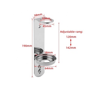 Hf Treo Tường Màu Bạc Thép Không Gỉ 300Ml-350Ml Spa Dầu Gội Xà Phòng Giữ Chai Kệ Tắm Lotion Dispenser Khung - Product Image 2
