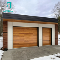 Porte de garage en alliage d'aluminium à surface finie, support technique en ligne, ouverture vers l'intérieur, porte sectionnelle élévatrice pour cour