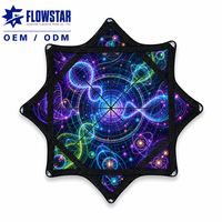 Étiquette de soin personnalisée pour vêtements, en pur coton, impression UV, 62x62cm, 64x64cm, rotation à 360 degrés, écologique, pour le commerce