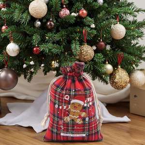 Hot Selling <b>Christmas</b> Pattern Logo Cotton Drawstring <b>Bag</b> <b>for</b> <b>Gift</b> Storage - Product Image 5