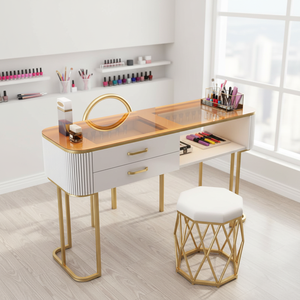 Table de manucure compacte en forme de <span class=keywords><strong>L</strong></span> de haute qualité, directement de <span class=keywords><strong>l</strong></span>'usine, pour chambre à coucher, idéale pour les petits espaces et appartements. - Product Image 6