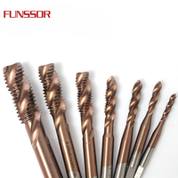 Tarauds à filetage en cobalt HSS-Co M35 à cannelures spirales métriques M2-M30, tarauds de machine à droite pour acier inoxydable