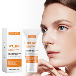 SPF 100 바디 선블록 크림 순한 보습 UV 차단 상쾌한 유분 컨트롤 광채나는 끈적임 없는 진정 선스크린 크림 - Product Image 3