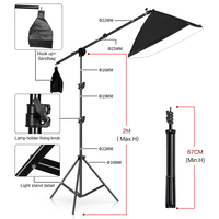 Matériel en alliage d'aluminium et nylon Kit d'équipement de photographie Softbox Lighting Stand Cantilever Tripod Photo Studio Background Support