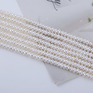 Perles d'eau douce naturelles recyclées de Zhuji, 3-4 mm, en vrac, semi-finies, pour collier DIY, accessoires avec trou central - Product Image 3