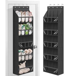 Wholesale Foldable <b>Plastic</b> Shoe Storage Bag Over-the-Door Hanging Organizer With Large <b>Pockets</b> for Closet Organization Wardrobe - Product Image 2