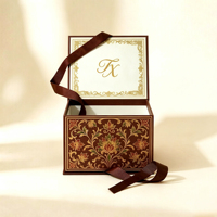 Emballage cadeau de luxe pliable haut de gamme et élégant en carton rigide avec logo, boîte cadeau pour cadeaux, mariages, occasions spéciales