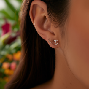 Orecchini a Forma di Cuore in Oro Bianco, Lega di Zinco, Unisex, Gioielli Romantici alla Moda, Modello E4012 - Product Image 2