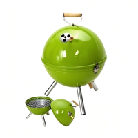 Barbecue au charbon de bois portable en forme de pomme, avec revêtement en poudre, avec couvercle, pour le camping en plein air et la cuisine en arrière-cour