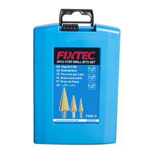 Juego de brocas escalonadas HSS FIXTEC de 3 piezas con vástago hexagonal métrico para metal FSDK-3 - Product Image 4