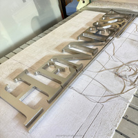 Enseigne lumineuse 3D à lettres rétroéclairées personnalisées en acier inoxydable, lettres en relief LED, logo mural pour hall d'hôtel, enseigne commerciale rétroéclairée