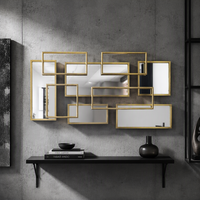 Miroirs décoratifs muraux pour l'intérieur de la maison, accent décoratif, 71,12*2,54*71,12CM, miroirs muraux carrés en métal, décoration pour le salon