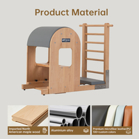 Baril d'escalade Pilates stable avec réglage avant-arrière, mousse haute densité, bois d'érable pour exercices de stretching du tronc