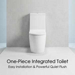 <span class=keywords><strong>WC</strong></span> en céramique monobloc de qualité supérieure, à fixation au sol, avec siphon en S/P, chasse d'eau Super Swirl Tornado, installation encastrée 300 mm - Product Image 1