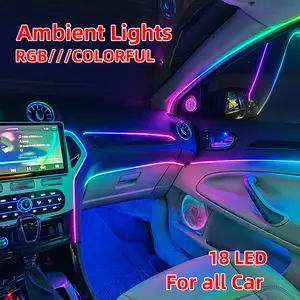 22 in 1 senfoni Neon evrensel araba atmosfer akrilik ortam ışık şeridi App kontrol dekoratif lamba Led ortam renkli