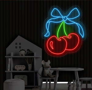 Enseigne néon cerise personnalisée, lumière LED en forme de fruit, décoration murale cerise pour salon ou <span class=keywords><strong>cuisine</strong></span> - Product Image 3