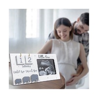 Meilleure vente Compte à rebours en bois semaines Cadre photo à ultrasons pour information sur la naissance
