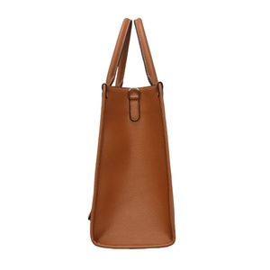 Factory Custom Black <b>Pebbled</b> Leather Tote Bags OEM ODM <b>Large</b> Capacity Business Handbags with Front Zipper Pocket - Product Image 6